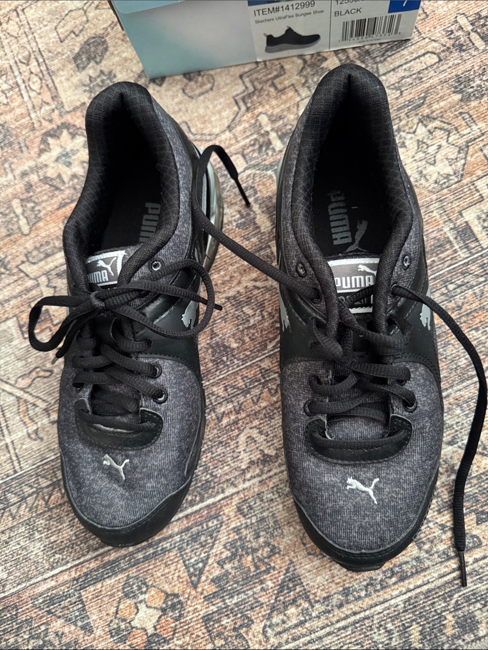 Puma Women’s Black and Charcoal Athletic Sneakers